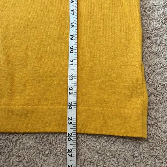 J.Crew Ruffle Neck Sweater Ochre Yellow Mustard Pullover New Women Large Sweater - Picture 6 of 7